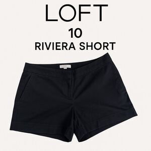 LOFT Riviera Black Stretch Cotton Chino Shorts - Size 10